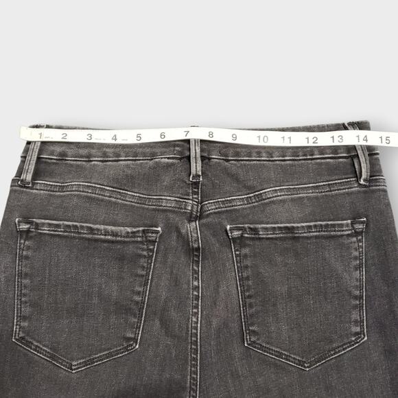Frame Le Super High Mini Boot Split Hem Jeans Night Kerry Black Sz 29 Minimalist - Picture 9 of 13